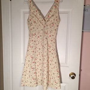 Floral cream halter dress